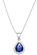 Beneto Silver necklace with cubic zirconia AGS1140/47 (chain, pendant) (Ag925/1000; 3,7 g) - Necklace