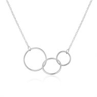 Beneto Fashion silver necklace with rings AGS989/47 (Ag925/1000; 2,3 g) - Necklace