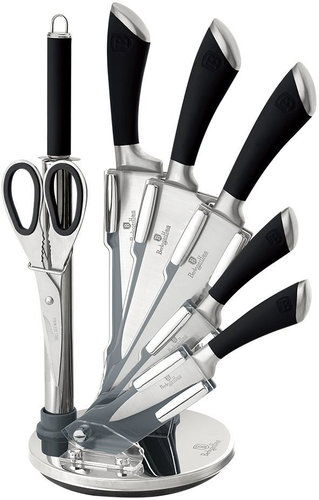 BerlingerHaus Set of Knives with stand 8pcs Perfect Kitchen black - Knife Set - Main image