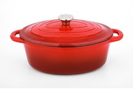 CS SOLINGEN Xanten with lid cast iron 37 × 22 cm red - Roasting Pan
