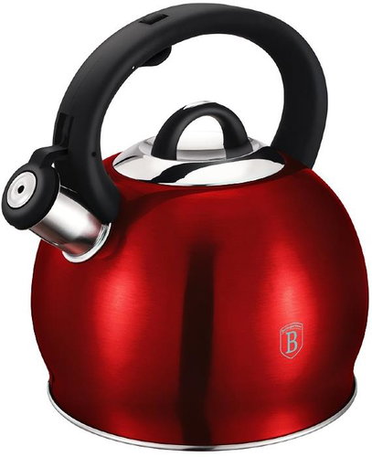 BERLINGERHAUS Stainless steel whistling teapot 3 l Burgundy Metallic Line - Hot Water Kettle - Main image