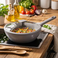 BERLINGERHAUS Deep frying pan with titanium surface and lid 24 cm Taupe Collection - Pan