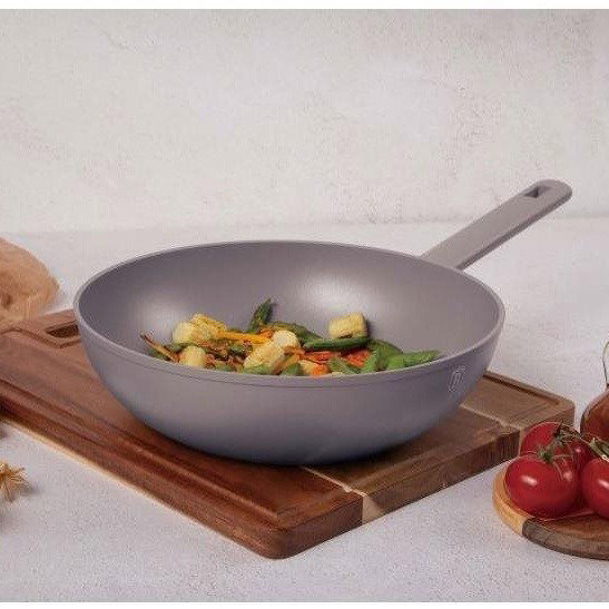 BerlingerHaus Taupe Collection Titán bevonatos wok serpenyő, 28 cm