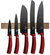 BERLINGERHAUS Sada nožů s magnetickým držákem 6 ks Burgundy Metallic Line - Sada nožů