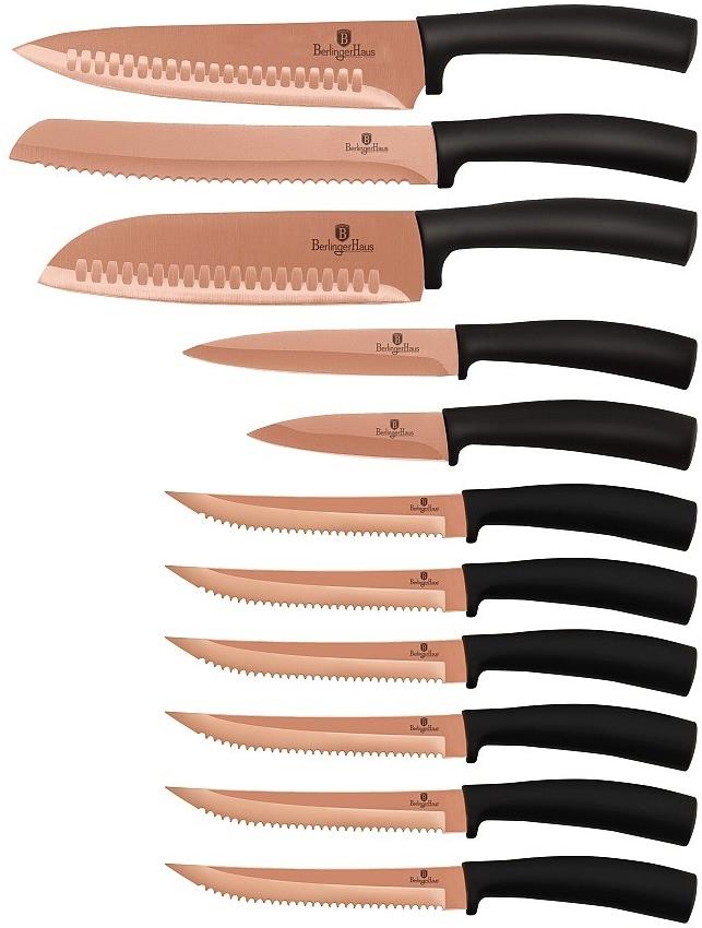 BerlingerHaus Rosegold Metallic Line Tapadásmentes bevonatú késkészlet, 11 db