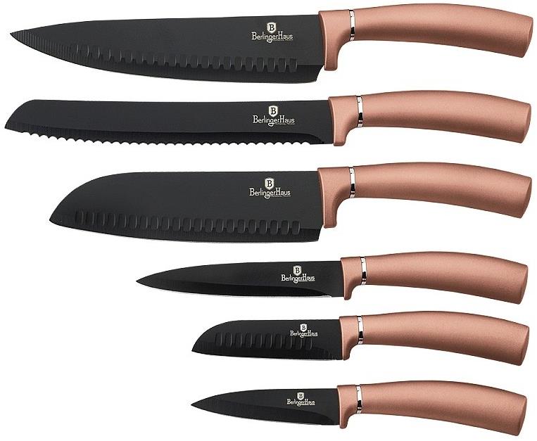 BerlingerHaus Rosegold Metallic Line Tapadásmentes bevonatú késkészlet, 6 db