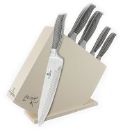 BerlingerHaus set of knives in stainless steel wooden stand 6pcs BH-2253 - Knife Set