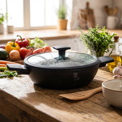 BerlingerHaus Antracit Collection Deep pan with titanium surface and lid 28 cm - Pan - Main image