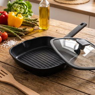 BerlingerHaus Antracit Collection Pánev grilovací s poklicí 28 cm - Pánev