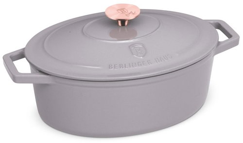BerlingerHaus Taupe Collection Baking pan with lid 30 cm cast iron - Roasting Pan - Main image
