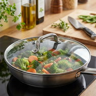 BERNDORF Glass lid 24 cm with stainless steel rim - Lid