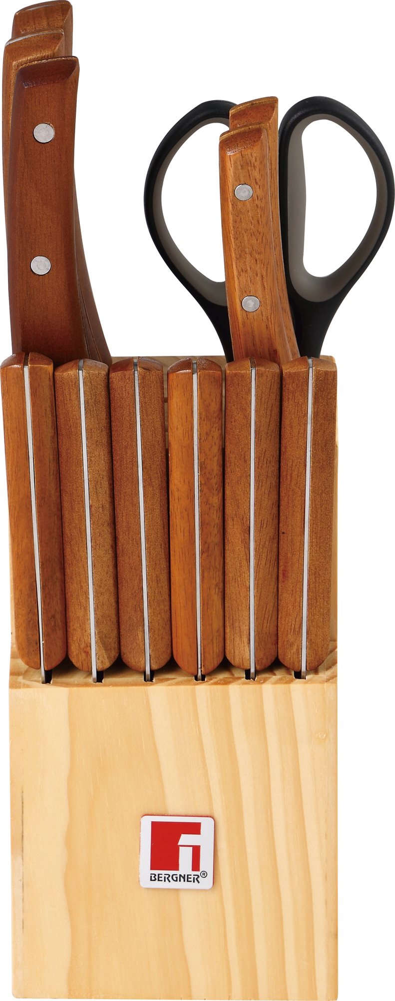 BERGNER 13PC NATURAL KNIFE BLOCK