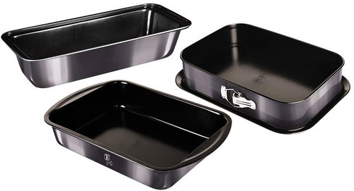 BERLINGERHAUS Baking tray and baking moulds with titanium surface set of 3 Carbon PRO Line - Baking Mould - Main image