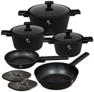 BerlingerHaus Matte Black Collection titán felületű edénykészlet, 10 db - Edénykészlet