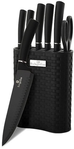 BerlingerHaus Knife set in stand 7 pcs Royal Black Collection BH-2502 - Knife Set - Main image