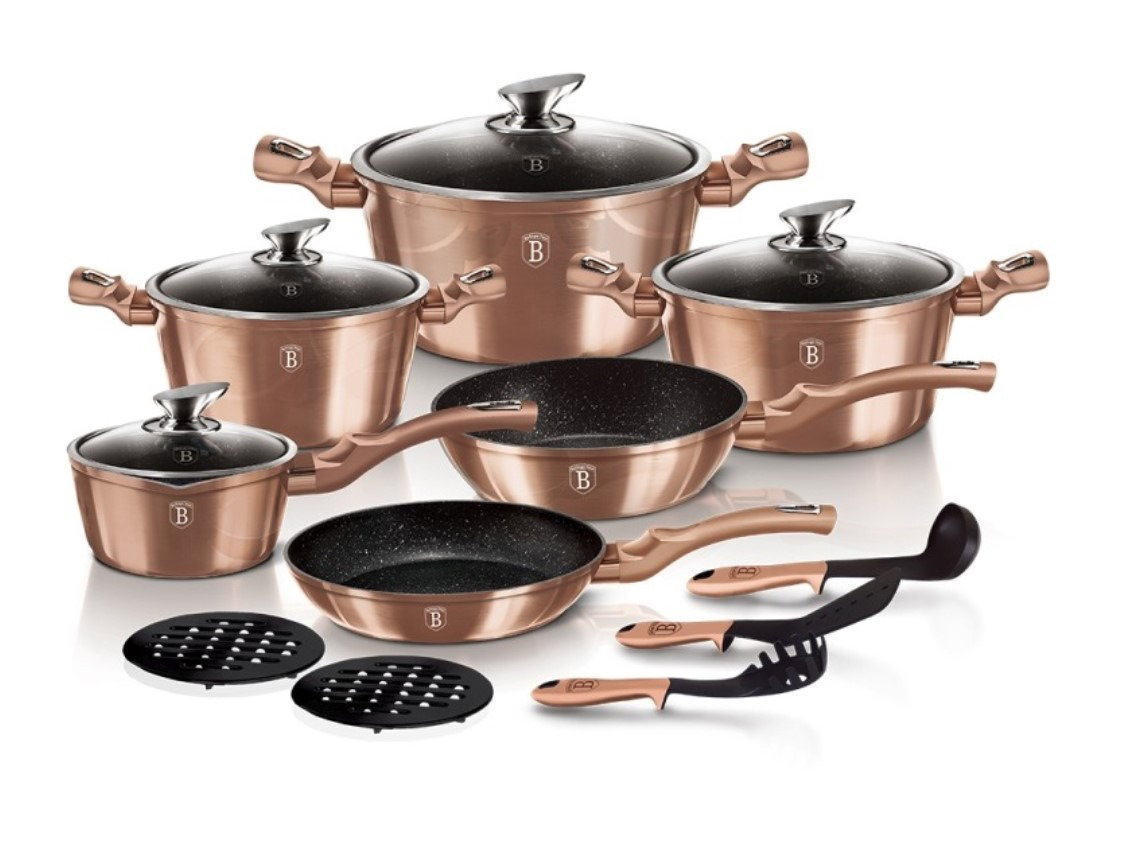 BerlingerHaus edénykészlet Rosegold Metallic Line 15 darab BH-1224N