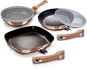 BerlingerHaus Rosegold Metallic Line Sada pánví 5 ks s odnímatelnou rukojetí a mramorovým povrchem - Sada pánví