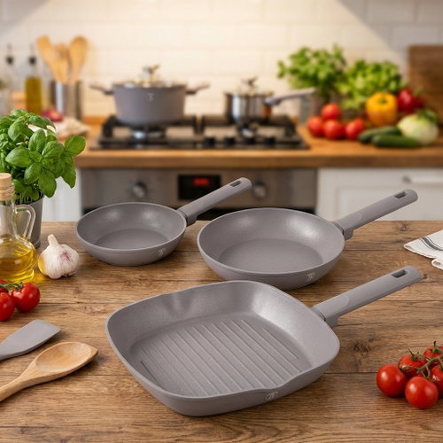BerlingerHaus Taupe Collection Set of 3 pans with titanium surface - Cookware Set - Main image