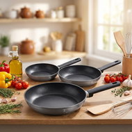 BerlingerHaus Antracit Collection Set of pans with titanium surface 3 pcs - Cookware Set