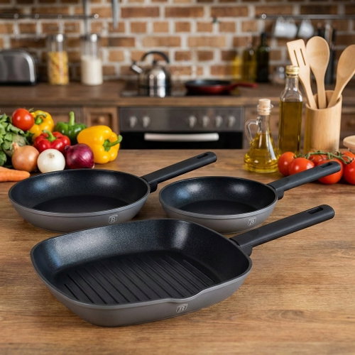 BerlingerHaus Antracit Collection Set of 3 pcs with titanium surface - Cookware Set - Main image