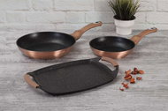 BerlingerHaus Metallic Line Rose Gold Edition Set of pans with marble surface 3 pcs - Cookware Set