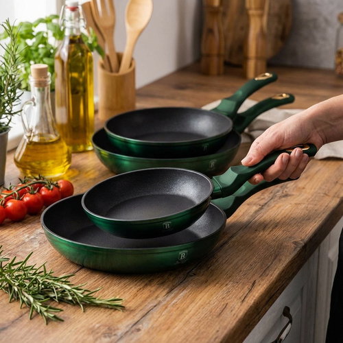 Berlingerhaus Pans with titanium surface, 3 pcs, Emerald Collection - Cookware Set - Main image