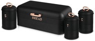 BERLINGERHAUS Breadbox and food box set of 4 Black Rose Collection - Breadbox