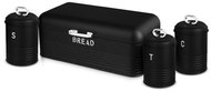 BERLINGERHAUS Breadbox and food box set of 4 Black Silver Collection - Breadbox
