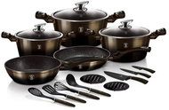 BERLINGERHAUS Set of dishes with marble surface 17 pcs Shiny Black Collection - Kitchenware Set