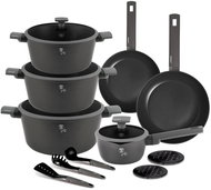BERLINGERHAUS Set of dishes with titanium surface 15 pcs Anthracite Collection - Cookware Set