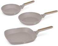 BERLINGERHAUS Sada pánví s titanovým povrchem 3 ks grilovací Taupe Nordic Collection - Cookware Set