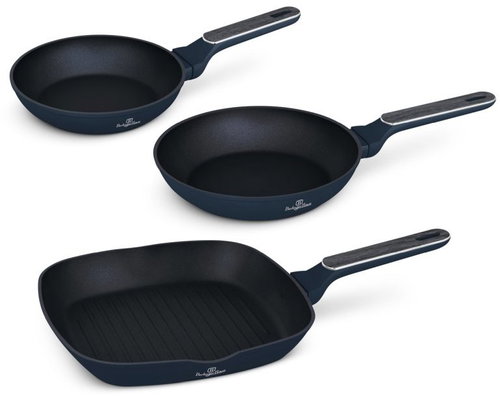 BERLINGERHAUS 3-Piece Pan Set with Titanium Surface, Grill, Deep Sea Collection - Cookware Set - Main image