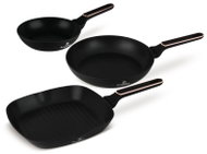 BERLINGERHAUS Sada pánví s titanovým povrchem 3 ks grilovací Black Rose Collection - Cookware Set