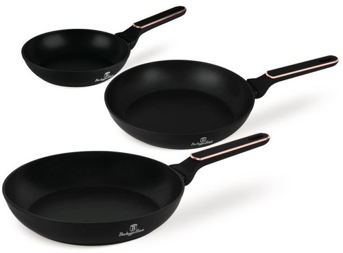 BERLINGERHAUS 3-Piece Pan Set with Titanium Surface, Black Rose Collection - Cookware Set - Main image