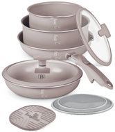 BERLINGERHAUS 9-Piece Cookware Set with Titanium Surface, Taupe Collection - Cookware Set