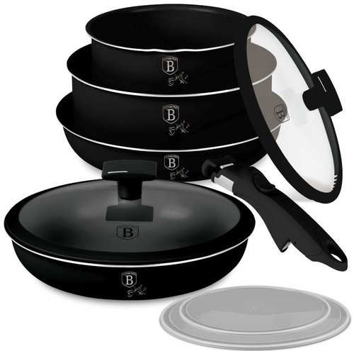 BERLINGERHAUS 9-Piece Cookware Set with Titanium Surface Matte Black Collection - Cookware Set - Main image