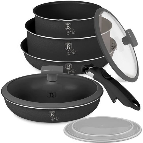 BERLINGERHAUS 9-Piece Cookware Set with Titanium Coating, Anthracite Collection - Cookware Set - Main image