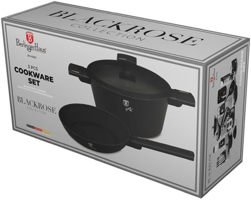 BERLINGERHAUS 3-Piece Cookware Set with Titanium Coating, Monaco Collection - Cookware Set - Main image