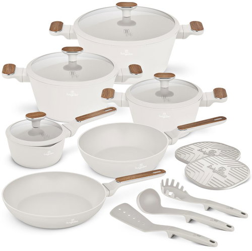 BERLINGERHAUS 15-Piece Cookware Set with Titanium Surface, Sahara Nordic Collection - Cookware Set - Main image