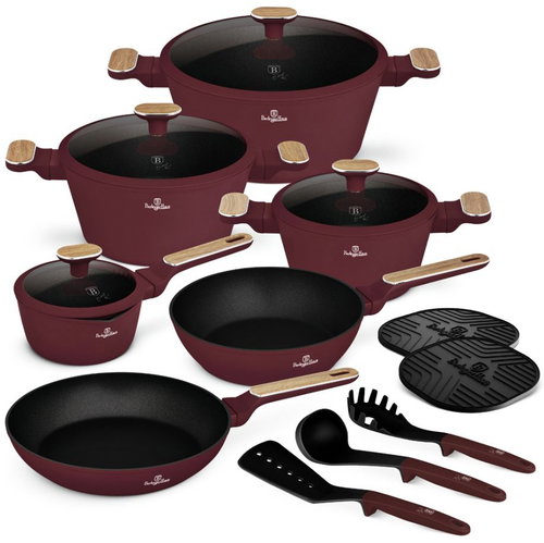 BERLINGERHAUS 15-Piece Cookware Set with Titanium Surface, Leonardo Nordic Collection - Cookware Set - Main image