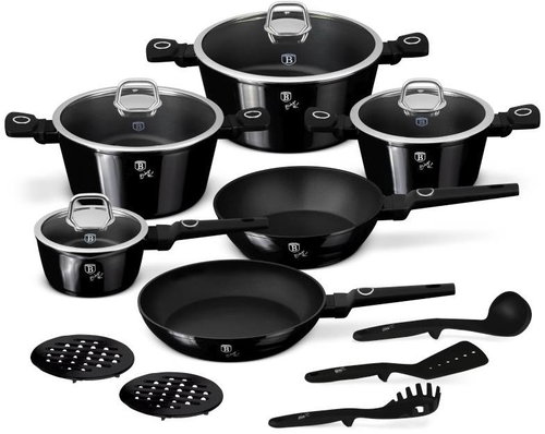 BERLINGERHAUS 15-piece Cookware Set with Titanium Surface Black Vantage Collection II - Cookware Set - Main image