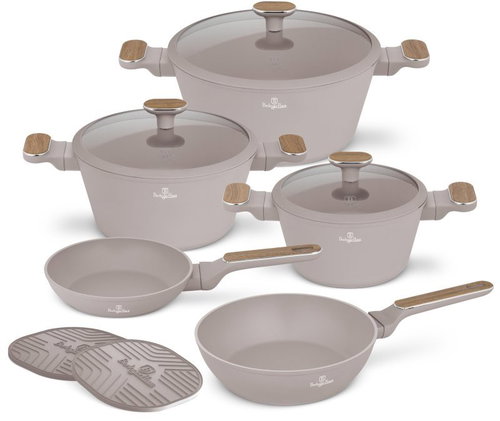 BERLINGERHAUS 10-Piece Cookware Set with Titanium Surface, Taupe Nordic Collection - Cookware Set - Main image