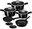 10-Piece Cookware Set with Titanium Surface Black Vantage Collection III