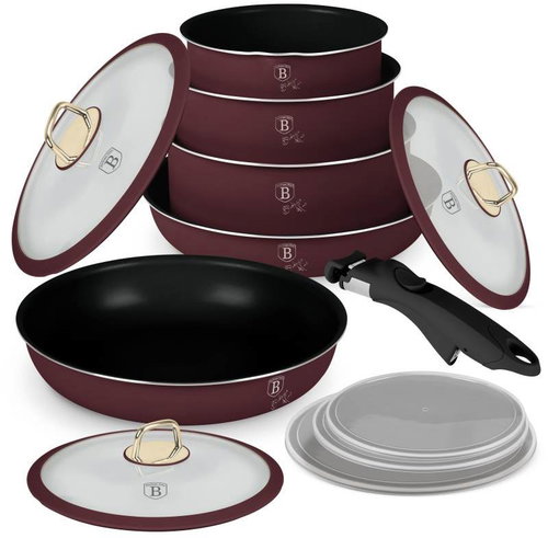 BERLINGERHAUS 12-Piece Cookware Set with Detachable Handle, Leonardo Collection - Cookware Set - Main image