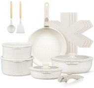 CS KOCHSYSTEME Sada nádobí s nepřilnavým povrchem 17 ks BREEZE krémová - Cookware Set