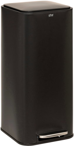 5five Simply Smart Delta s pedálem, kovový, 30 l, černý - Rubbish Bin - Main image