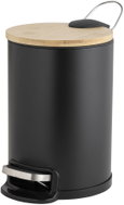 Douceur d'intérieur s tichým zavíráním, bambus, 3 l, MOBELLE, černý - Rubbish Bin