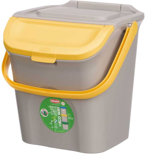 StefanPlast for separated waste, 28 l, yellow - Rubbish Bin - Main image