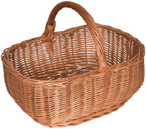 BerryHome Wicker basket rectangular, handwoven from natural wicker, 35 × 25 × 29 cm - Wicker Basket - Main image