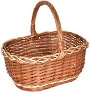 BerryHome Traditional City Basket, hand-woven from natural wicker, 36×27×32cm - Wicker Basket